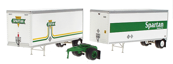 Ready-To-Roll(TM) Two 28' Trailers w/Dolly -- Sparten