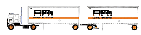 Ready-To-Roll(tm) Freightliner w/2 28' Trailers -- CME - California Motor Express