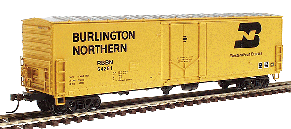 Ready-To-Roll(TM) 50' Combo-Door Boxcar - Assembled -- Burlington Northern (yellow)