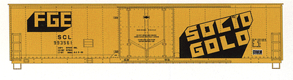 Ready-To-Roll(TM) 50' Combo-Door Boxcar - Assembled -- Fruit Growers Express "Solid Gold"