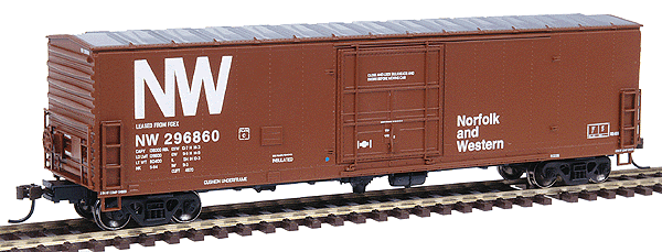 Ready-To-Roll(tm) 50' Superior-Door Boxcar - Assembled -- Norfolk & Western (Oxide Red)