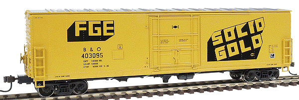 Ready-To-Roll(tm) 50' Superior-Door Boxcar - Assembled -- Fruit Growers Express - Solid Gold #2