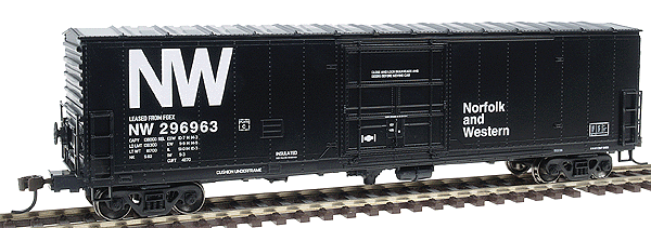 Ready-To-Roll(tm) 50' Superior-Door Boxcar - Assembled -- Norfolk & Western #2 (black)