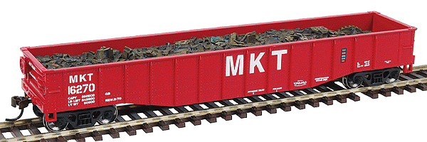 Ready-To-Roll(tm) 50' Gondola w/Load - Assembled -- Missouri, Kansas & Texas (red)