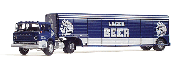 Ready-To-Roll(tm) Ford "C" Cab w/Beverage Trailer -- Silver State Lager Beer