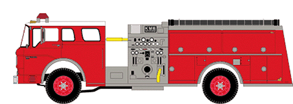 Emergency - Ready-To-Roll(TM) Ford C Cab Fire Engine - Painted, Unlettered -- Red w/White Roof