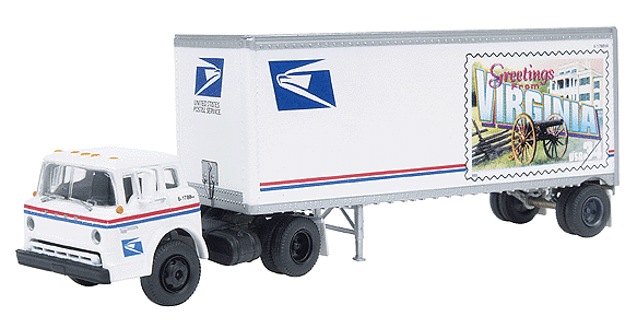 Ready-To-Roll(tm) - Ford "C" w/28' Trailer - United States Postal Service -- Virginia State Stamp