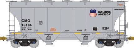 TrinityRail 3281 Cu.Ft. 2-Bay Covered Hopper - Ready to Run -- Union Pacific CMO #15184 (gray, Building America Logo)
