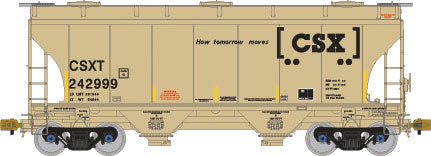 TrinityRail 3281 Cu.Ft. 2-Bay Covered Hopper - Ready to Run -- CSX Transportation CSXT #242999 (beige, Boxcar Logo)
