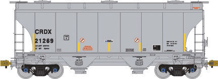 TrinityRail 3281 Cu.Ft. 2-Bay Covered Hopper - Ready to Run -- CRDX #21269 (gray, yellow Conspicuity Markings)