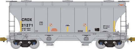 TrinityRail 3281 Cu.Ft. 2-Bay Covered Hopper - Ready to Run -- CRDX #21271 (gray, yellow Conspicuity Markings)