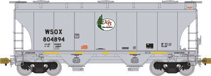 TrinityRail 3281 Cu.Ft. 2-Bay Covered Hopper - Ready to Run -- Winn Bay Sand WSOX #804894 (gray)