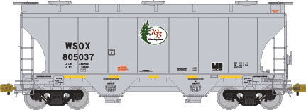 TrinityRail 3281 Cu.Ft. 2-Bay Covered Hopper - Ready to Run -- Winn Bay Sand WSOX #805037 (gray)