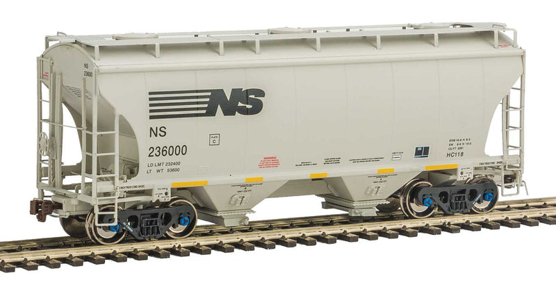 TrinityRail 3281 Cu.Ft. 2-Bay Covered Hopper - Ready to Run -- Norfolk Southern #236017 (gray, black)