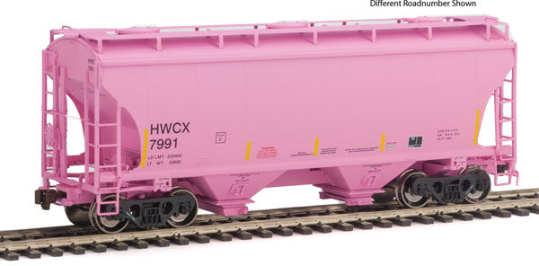 TrinityRail 3281 Cu.Ft. 2-Bay Covered Hopper - Ready to Run -- Halliburton HWCX #7993 (pink)