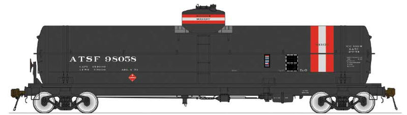 GATC Welded Tank Car - Ready to Run -- Santa Fe 98079 (black, red, white, Solvent Service)