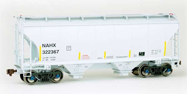TrinityRail 3281 Cu.Ft. 2-Bay Covered Hopper - Ready to Run -- General Electric Rail Services NAHX #322367 (2015, gray, yellow conspicuity