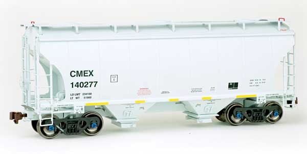 TrinityRail 3281 Cu.Ft. 2-Bay Covered Hopper - Ready to Run -- Cemex CMEX #140277 (2020s, gray, yellow conspicuity marks)