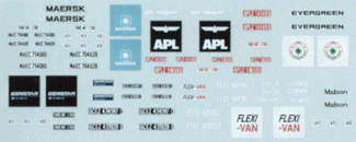 Container Chassis Decal Set -- For Walthers Container Chassis