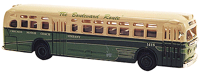 Transit Buses GM -- Chicago Motor Coach "The Boulevard Route" (green,cream)