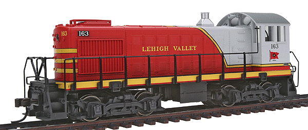 Alco S1 - Standard DC - Master(R) Silver -- Lehigh Valley #163 (red, gray, yellow)