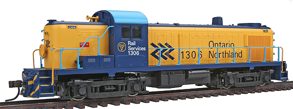 Alco RS3 - Standard DC - Master(R) Silver -- Ontario Northland #1306 (blue, yellow)