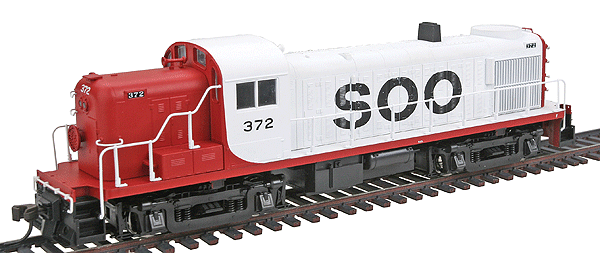 Alco RS3 - Standard DC - Master(R) Silver -- Soo Line #372 (red, white)