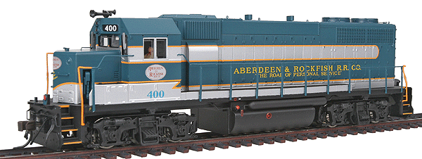 EMD GP38 w/Sound & DCC - Master(R) Gold -- Aberdeen & Rockfish #400 (blue, silver, orange) Special Edition  Low Nose
