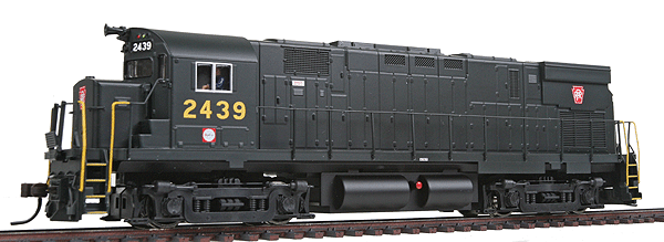 Alco C425 Phase II - Standard DC - Master(R) Silver -- Pennsylvania Railroad #2439 (dark green, yellow)