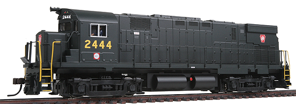 Alco C425 Phase II - Standard DC - Master(R) Silver -- Pennsylvania Railroad #2444 (dark green, yellow)