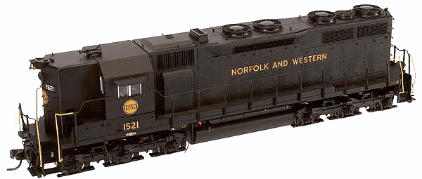 EMD SD35 High Nose - Standard DC - Master(R) Silver -- Norfolk & Western #1500 High Nose (black, yellow)