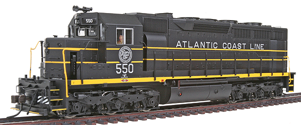 EMD SDP35 - Standard DC - Master(R) Silver -- Atlantic Coast Line #550 (black, yellow, silver)