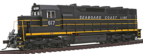 EMD SDP35 - Standard DC - Master(R) Silver -- Seaboard Coast Line #617 (black, yellow, silver)