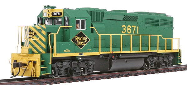 EMD GP40-2 Phase I - Standard DC - Master(R) Silver -- Reading #3671
