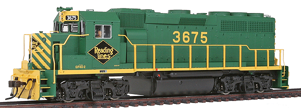 EMD GP40-2 Phase I - Standard DC - Master(R) Silver -- Reading #3675