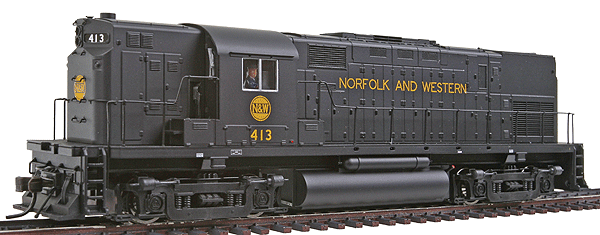Alco C420 Phase 2A High Nose w/Dynamics - Standard DC - Master(R) Silver -- Norfolk & Western #413, High Nose, w/Dynamic Brakes