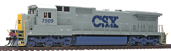 Master(TM) Series Silver Diesel GE Dash 8-40C - Standard DC -- CSX #7509 (YG, gray, blue, yellow Ends)