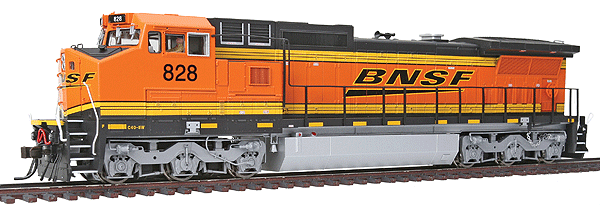 Master(TM) Series Gold Diesel GE Dash 8-40C w/Sound & DCC -- BNSF Railway #828 (H3 Scheme, orange, black, Wedge Logo)