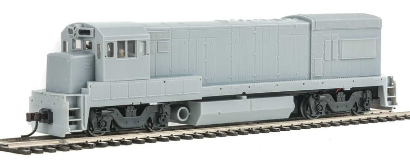 GE U23B Low Hood - Standard DC - Master(R) Silver -- Undecorated w/FB-2/Blomberg Trucks, No Nose Headlight