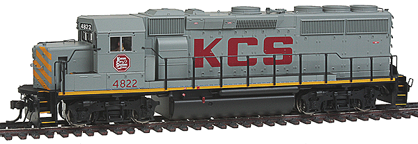 EMD GP40-2 Phase II Low Nose w/Sound & DCC - Master(R) Gold -- Kansas City Southern #4822 w/Nose Gyralight (gray)