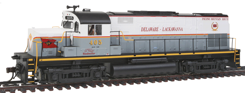 Alco C420 Phase I Low Nose No Nose Light w/Sound & DCC - Master(R) Gold -- With Dynamic Brakes, Delaware-Lackawanna #405 (gray, white)