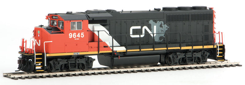 GMD GP40-2W CN Late Version - Standard DC - Master Series Silver -- Canadian National #9645 (black, white, red, gray CNNA North America Logo)