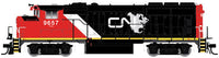 GMD GP40-2W CN Late Version - Standard DC - Master Series Silver -- Canadian National #9657 (black, white, red, gray CNNA North America Logo)
