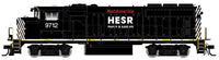 GMD GP40-2W CN Late Version - Standard DC - Master Series Silver -- Huron & Eastern HESR #9712 (black, white, RailAmerica Sublettering)