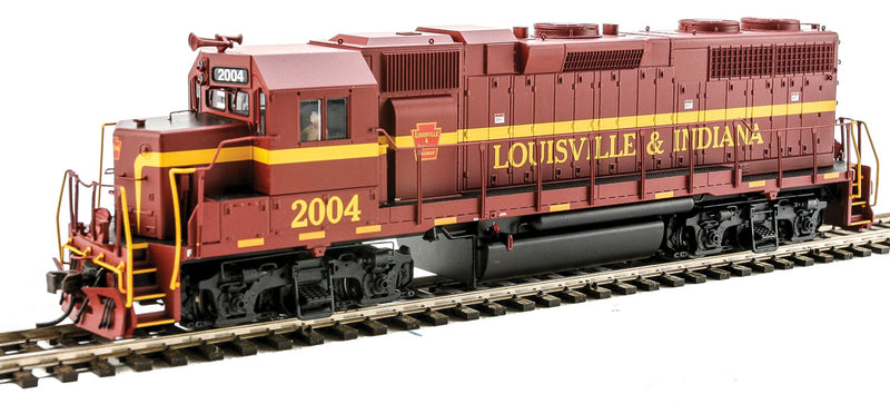 EMD GP38 Low Nose Early Version - Standard DC - Master(R) Silver -- Louisville & Indiana #2004 (Tuscan, yellow, Keystone Logo)