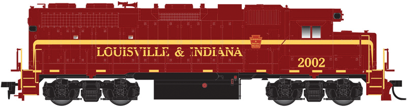 EMD GP38 Low Nose Early Version w/Sound & DCC - Master(R) Gold -- Louisville & Indiana #2002 (Tuscan, yellow, Keystone Logo)