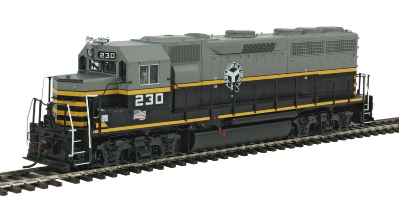 EMD GP40 Low Nose w/Sound & DCC - Master(R) Gold -- Belt Railway of Chicago #230 (gray, black, yellow)