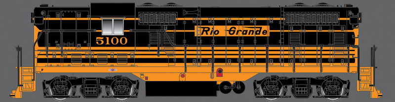 EMD GP7 No Dynamic Brakes w/Sound & DCC - Master Gold -- Denver & Rio Grande Western #5100 (black, Aspen Gold Stripes)