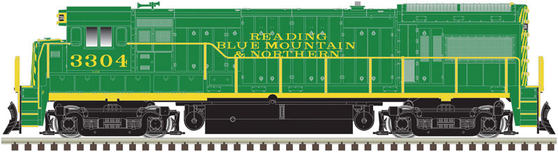 GE U33B w/Sound & DCC - Master(R) Gold -- Reading & Northern #3304 (green, yellow)