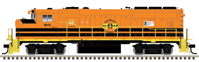 GMD GP40-2W w/LokSound & DCC - Master(R) -- New England Central #3015 (G&W orange, black, yellow)